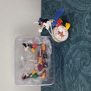 2 Hallmark Ornaments Mickey & Minnie Handcar & Mickey Parade Drummer Christmas